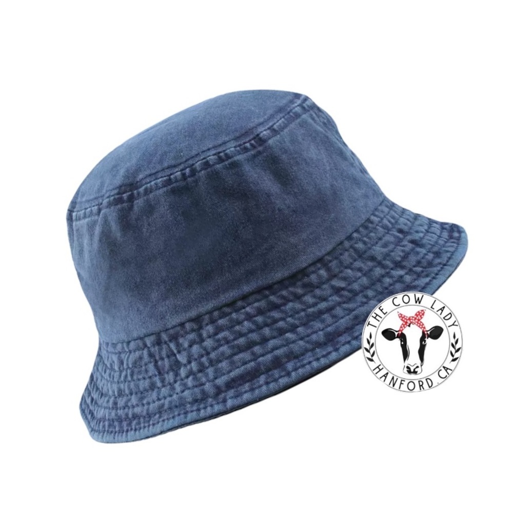 Blue Denim Men Women Cotton Jean Y2K Bucket Hat Fisherman Cap Stone Wash Y2k